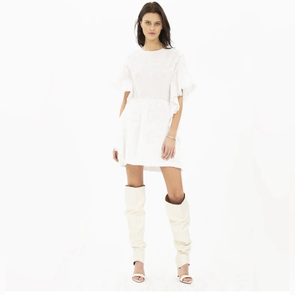 IRO Dresses & Skirts - NWT size 40 Large IRO Serenity Boho Dress White Crochet Overlay Lined Womens